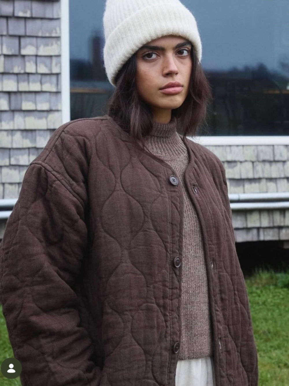 First Rite Quilted Coat Walnut Size XS - Picture 2 of 8